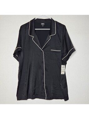 I.N.C. International Concepts Women's Stretch Satin Short-Sleeve Pajama Top